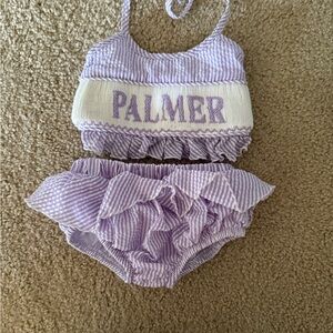 Nola Lavender Striped Bathing Suit